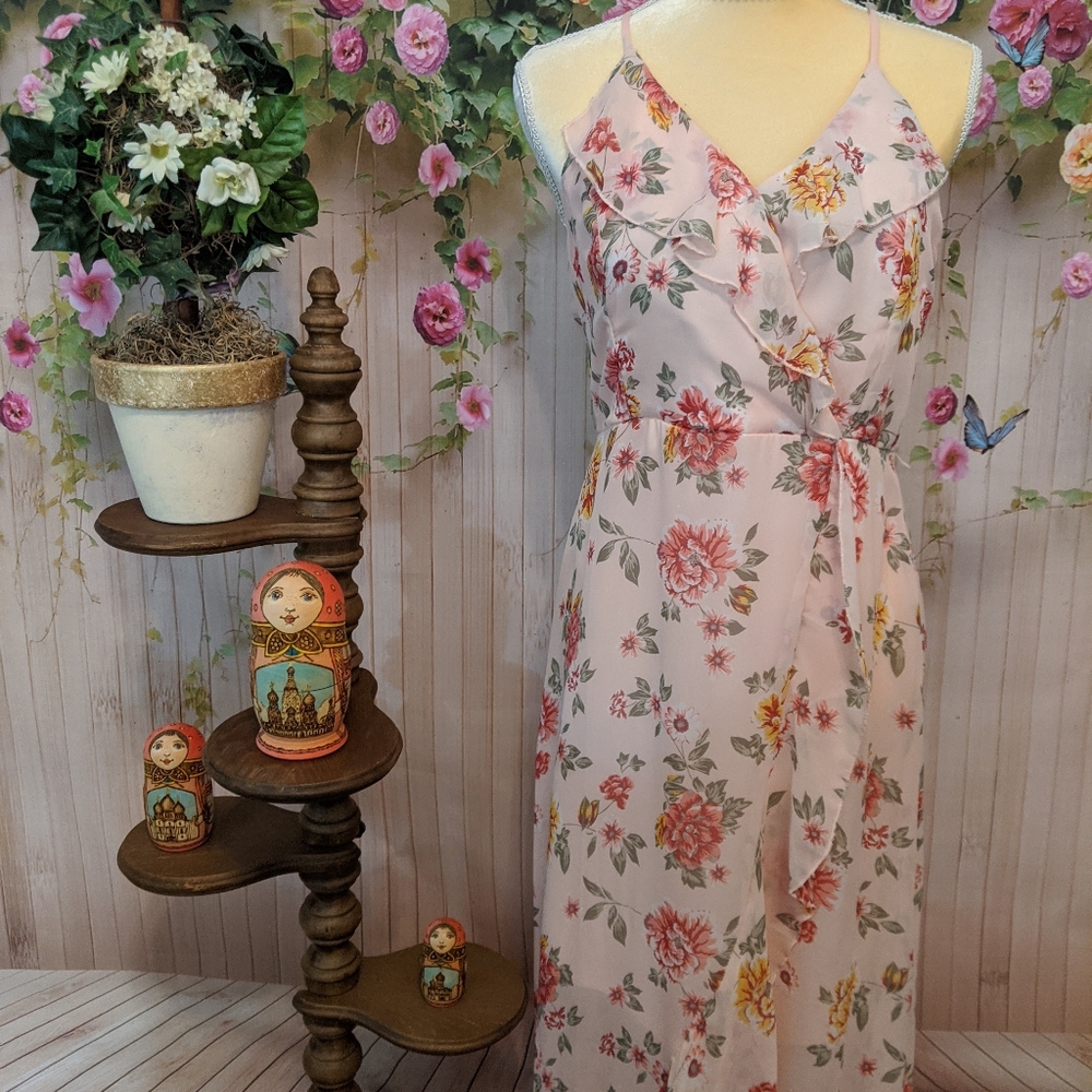 No Boundaries Women's Long Floral Dress